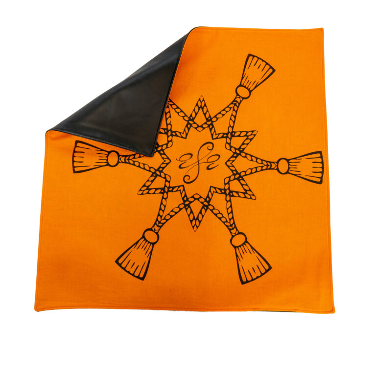 Child Seat Scarf with Tassel Logo – Persimmon / Orange
