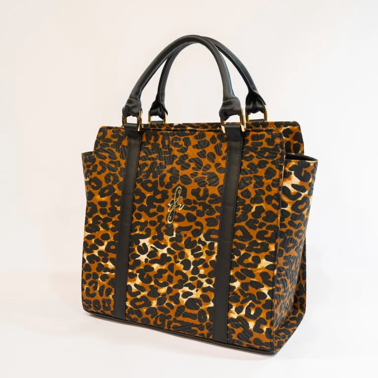 Leopard Print Antimicrobial Bottom & Handle Tote