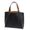 Leather Oversized Tote with Camel Color leather Lining