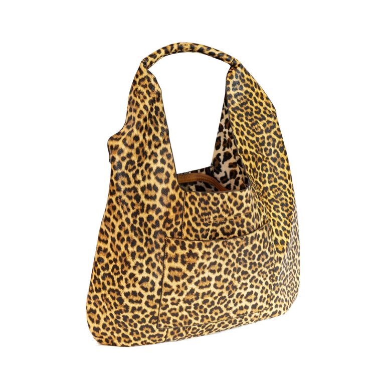 Large Leopard Print HOBO Bag With Attached Pouch
