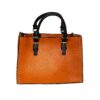 Brown Square Tote with Top Handle & Strap Attached Wallet And Pouch
