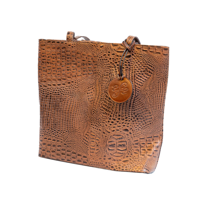 Brown / Tan Leather Large Tote Bag