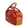 Orange Soft Leather with Camel Lambskin Bottom Handbag