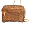 Tan Leather with Antimicrobial Bottom Crossbody Bag