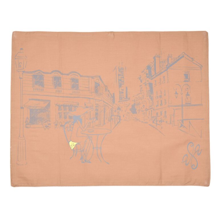 Antimicrobial Seat Scarf Café Scene – CREAM with Pouch